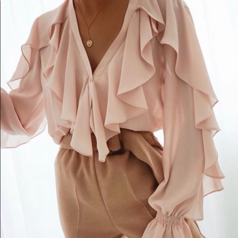 ZARA ruffle blouse